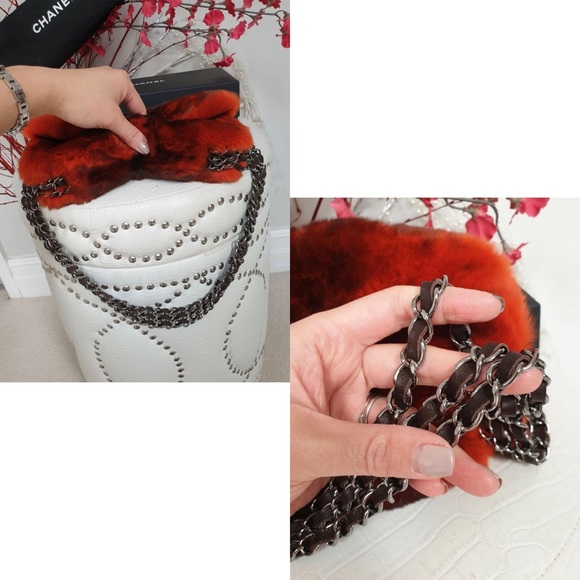 💯 Chanel Classic Bag No Flap Orange Rabbit - Picture 6 of 8